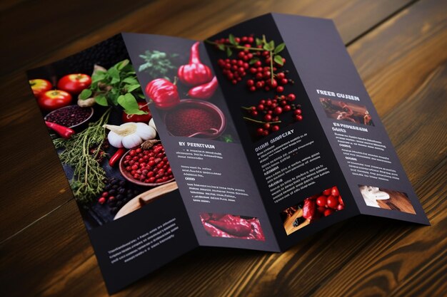 Photo healthy food restaurant brochure