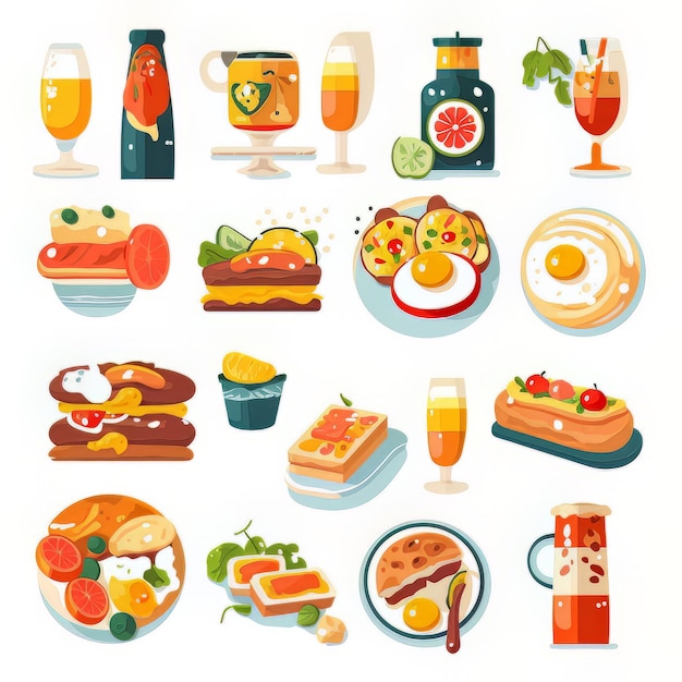 Healthy food set illustration