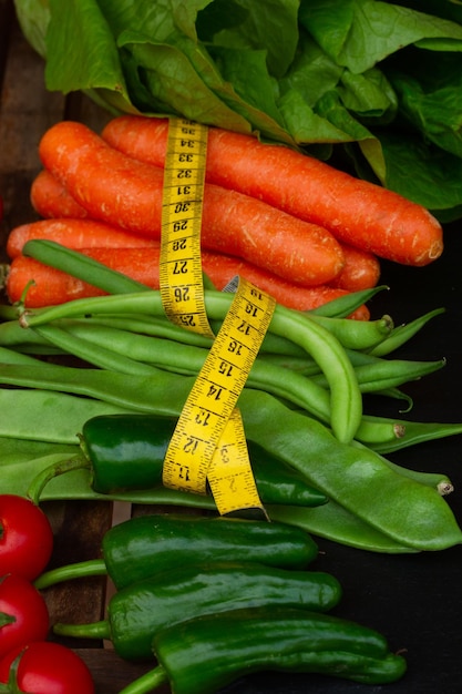 Healthy food on table