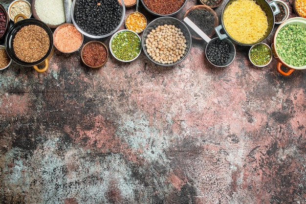 Healthy food Variety of assortment of legumes in bowl