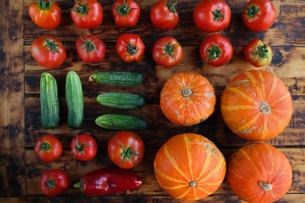 Healthy food Various ripe vegetables food knolling design