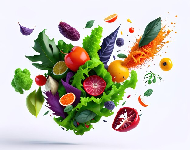 healthy food and vegetables fruits and vegetables on white background healthy nutrition diet and