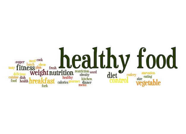 Photo healthy food word cloud