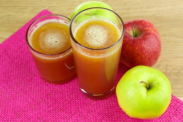 Healthy fresh juice of apples close up