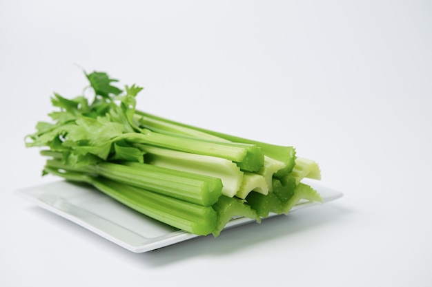 Photo healthy and fresh tasty vegetables celery
