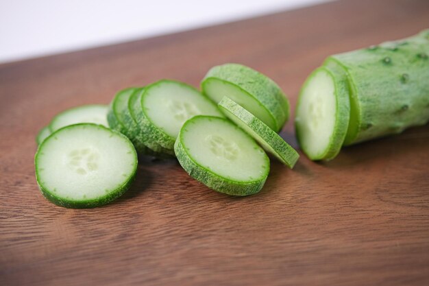 Photo healthy and fresh tasty vegetables cucumber