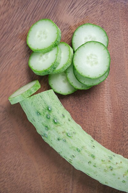 Photo healthy and fresh tasty vegetables cucumber