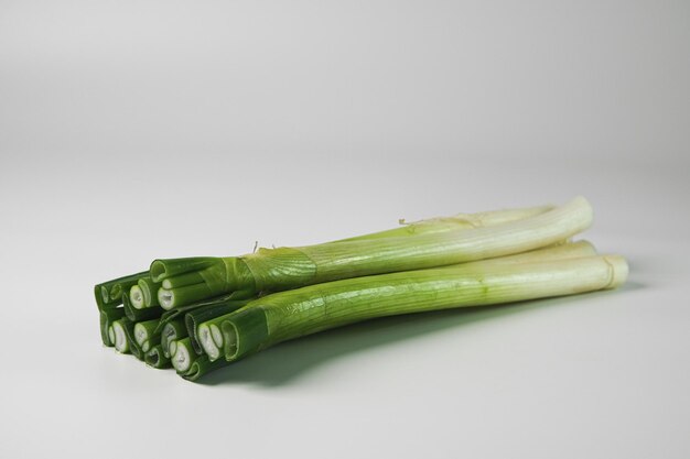 Photo healthy and fresh tasty vegetables green onion