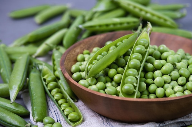 healthy and fresh tasty vegetables pea