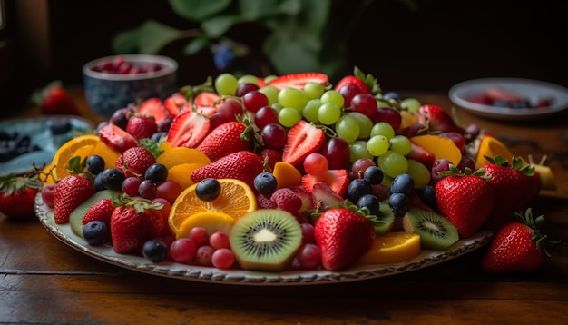 Healthy fruit salad a gourmet summer refreshment generated by artificial intelligence