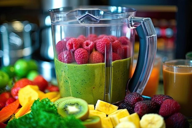 Premium AI Image | A healthy fruit and vegetable smoothie is being made