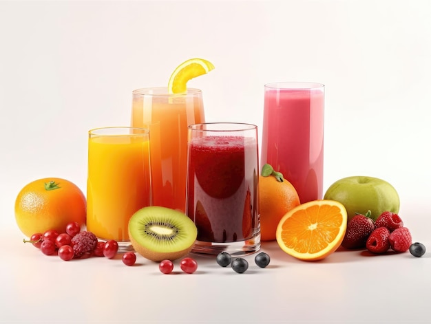 Photo healthy fruit and vegetable smoothies