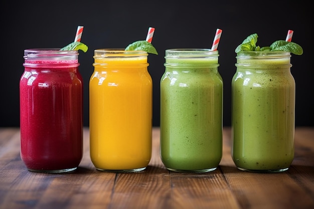 Healthy fruit and vegetable smoothies