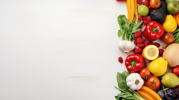 Photo healthy fruit on white empty background