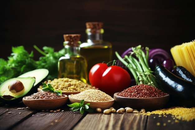Здоровые фрукты и овощи на деревянном столе свежие сочные ингредиенты здоровый образ жизни вегетарианцы
