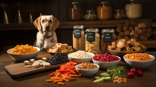 Healthy german dog food selection