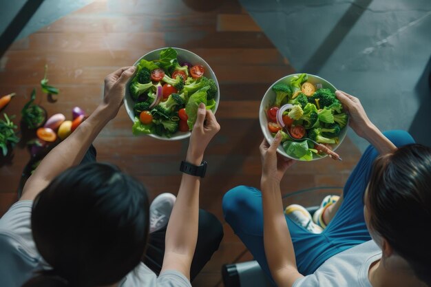 Photo healthy green food background featuring fresh vegetables and herbs