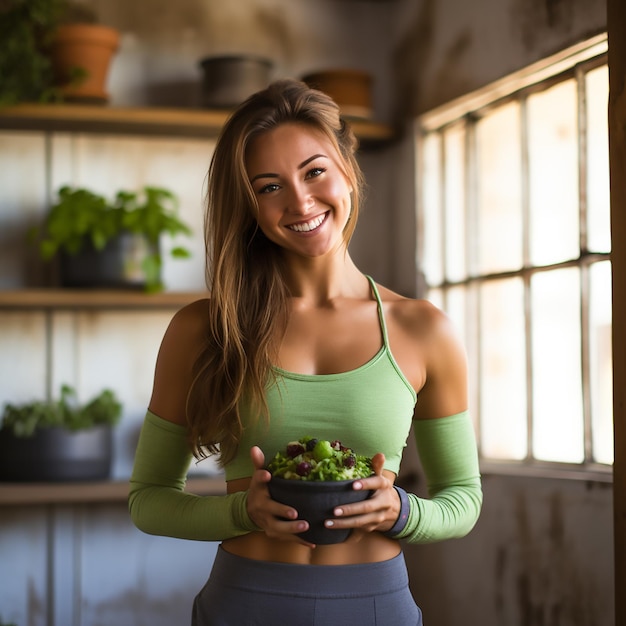 Photo healthy green smoothie