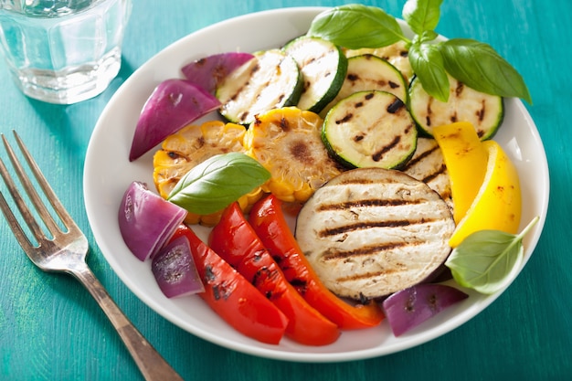 Healthy grilled vegetables on plate