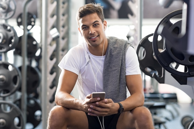 Healthy guy at gym