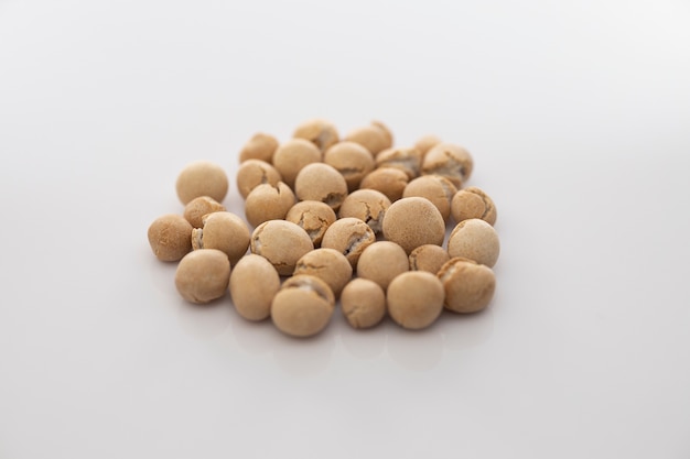 Healthy hazelnuts on white