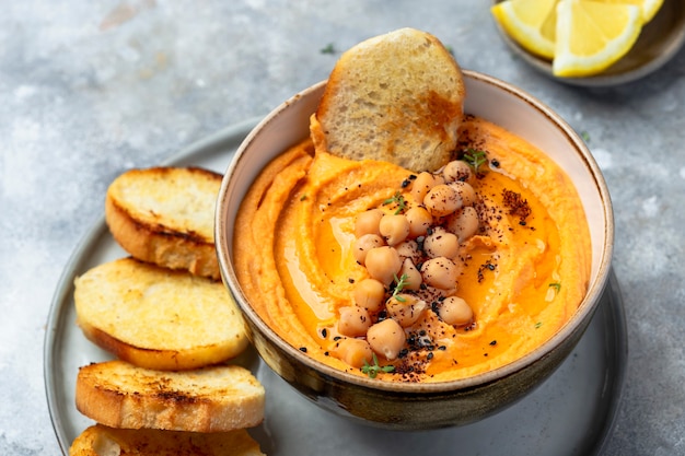 Healthy Homemade chickpea Hummus with Olive Oil