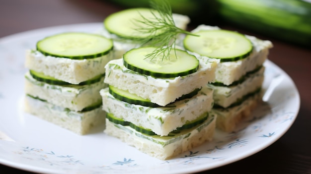 Healthy homemade english cucumber sandwiches