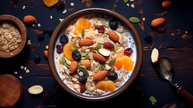 healthy homemade granola and nuts Generative AI