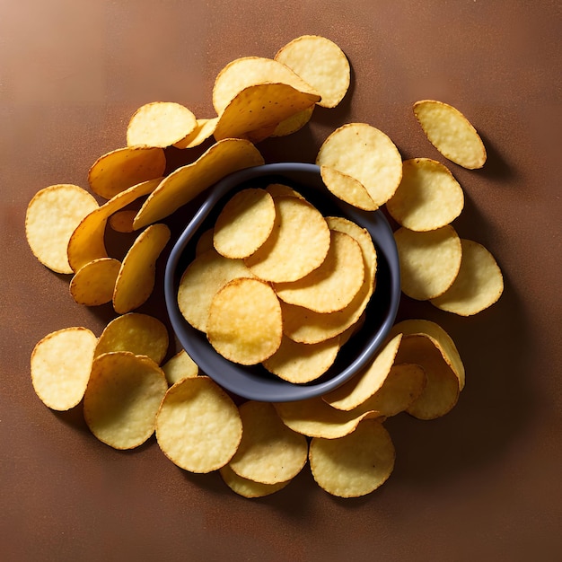 Healthy Homemade Potato Chips generative art by AI