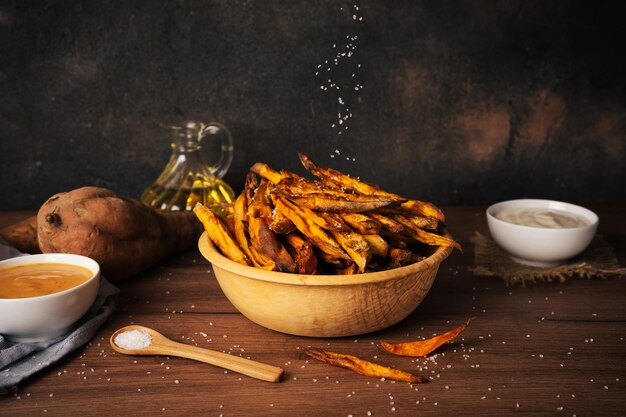 Healthy homemade sweet potato batata fries