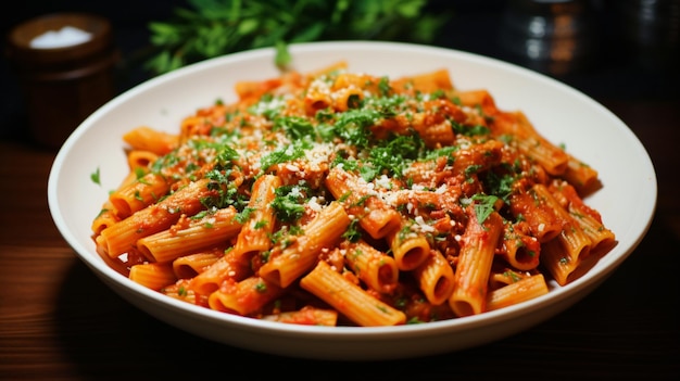 Healthy homemade vodka rigatoni pasta