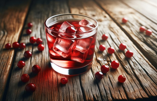 Photo healthy lifestyle concept cranberry juice detox plan