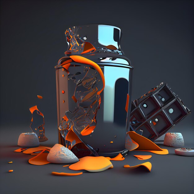 Healthy lifestyle fruit juice in a blender 3d render