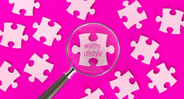 Healthy lifestyle puzzle concept.