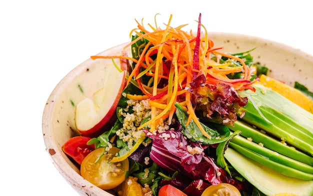 Healthy lunch bowl with couscous isolated