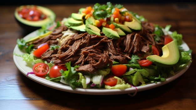 Photo healthy meal grilled beef taco salad recipe