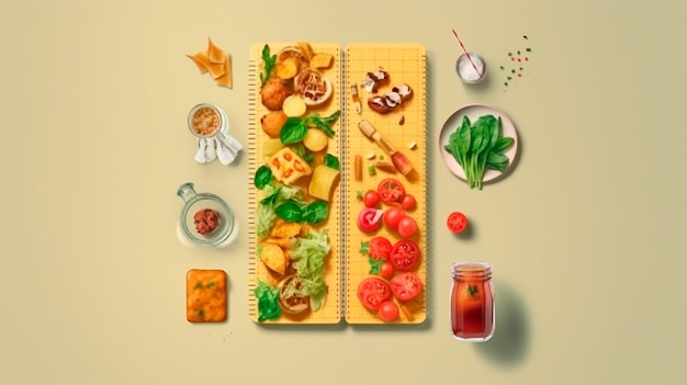 Healthy meal planning with daily food ingredients list tiny person concept Weekly eating schedule with plan for slimming detox and wellness vector illustration Generative AI