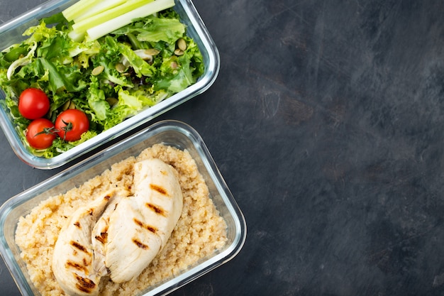 Healthy meal prep containers.