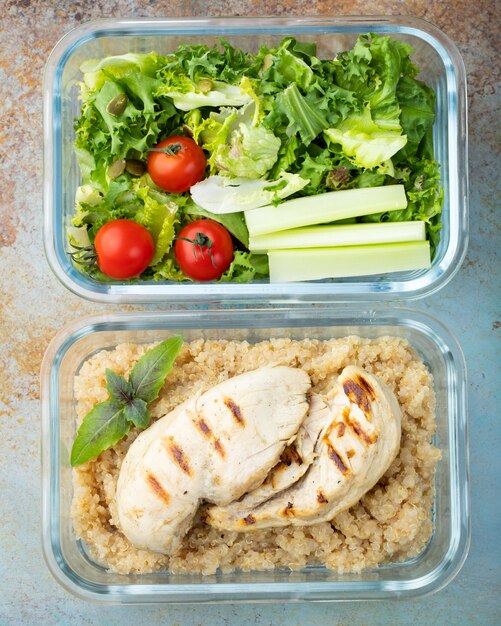 Healthy meal prep containers.