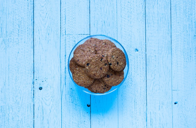 Healthy morning breakfast with cereal biscuits