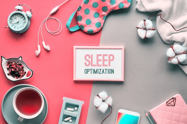 Healthy night sleep creative concept.