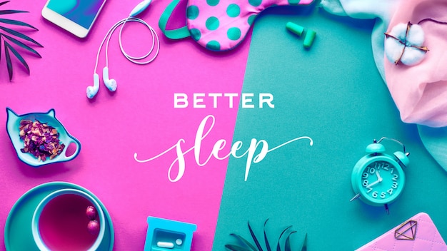 Healthy night sleep creative concept.