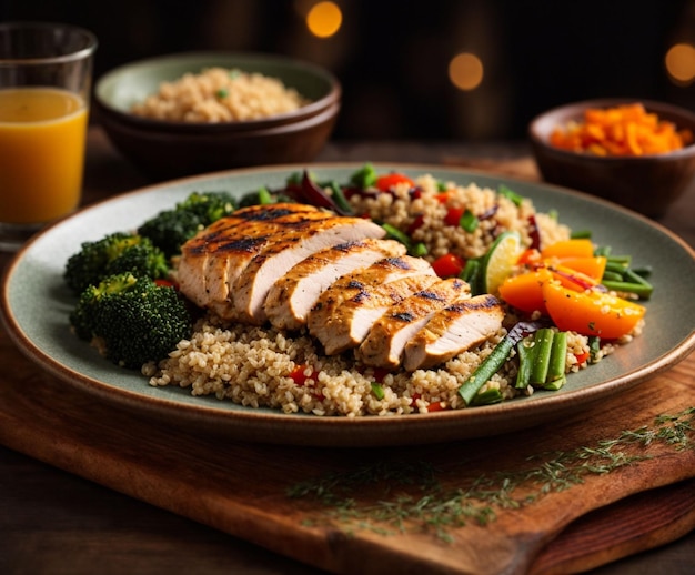 Healthy and Nutritious Quinoa Salad with Grilled Chicken