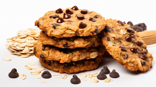 Healthy oatmeal banana cookies with chocolate chips