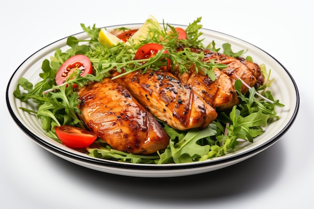 Healthy Plate Chicken Fillet with Salad Generative AI