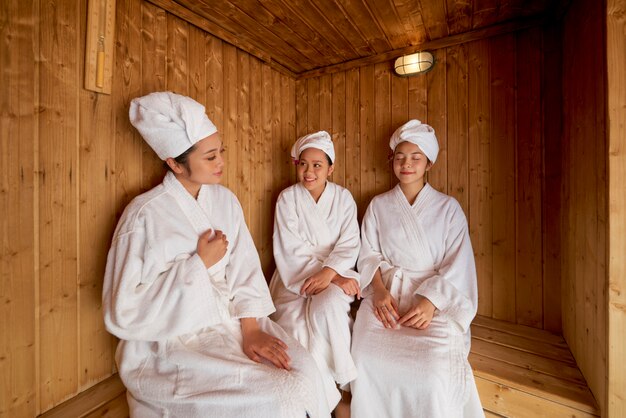 Healthy procedure in sauna