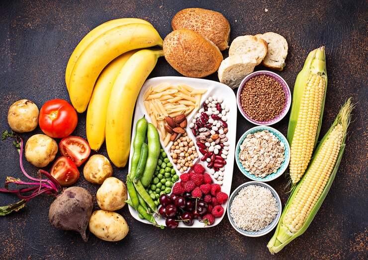 Photo healthy products sources of carbohydrates. 