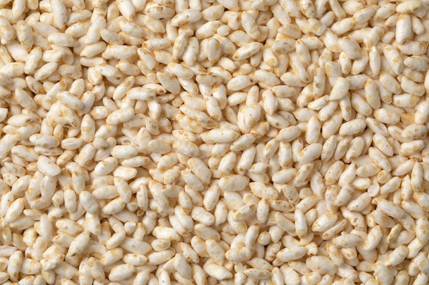 Healthy puffed rice close up full frame as background