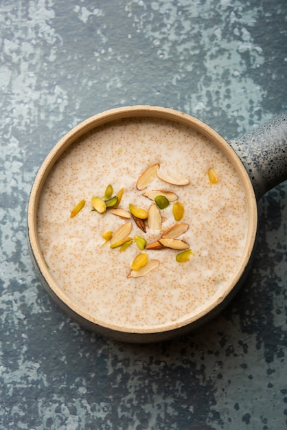 Healthy rajgira kheer or amaranth sweet porridge