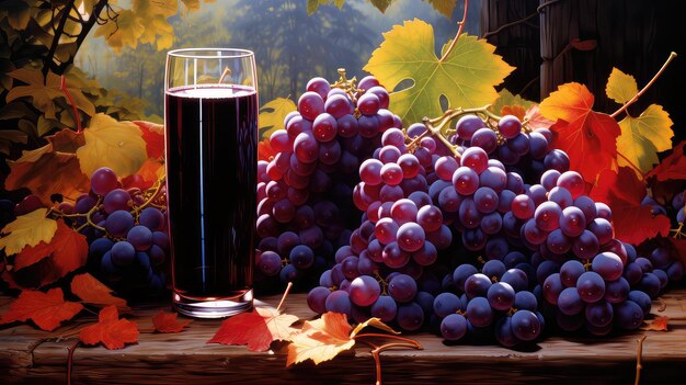 Healthy ripe juice drink grapes